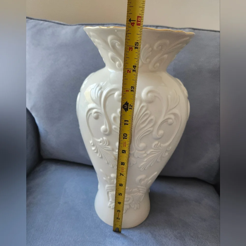Lenox Elegant Cream Vase with Floral Design - Picture 5 of 5